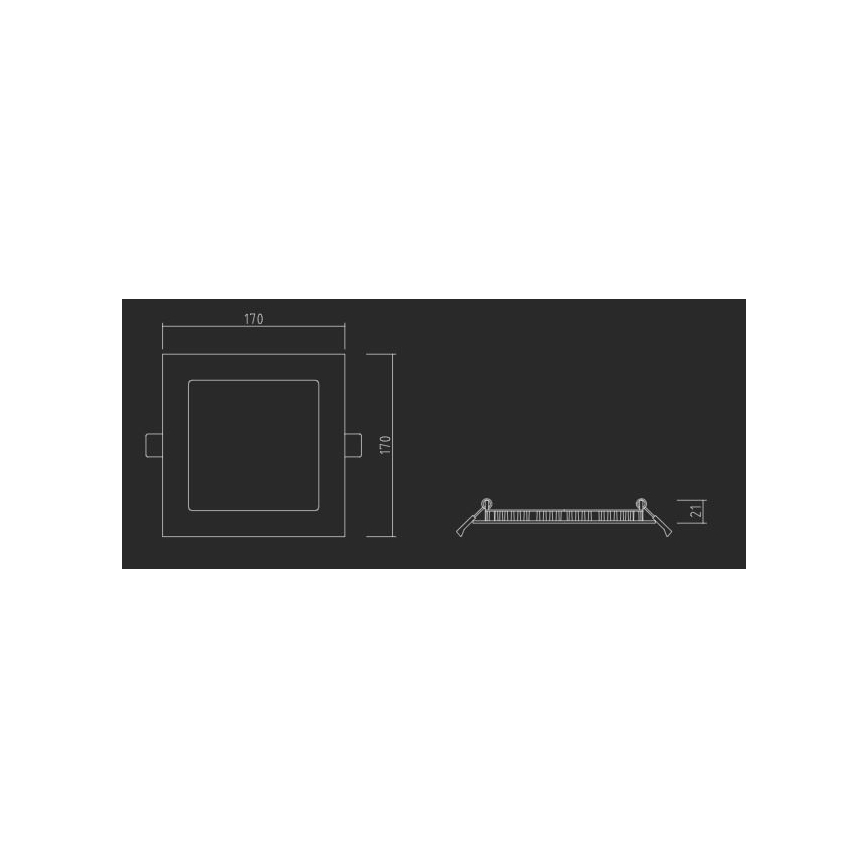 APLED - LED Ugradbena lampa za kupatilo SQUARE LED/12W/230V IP40 17x17 cm bela
