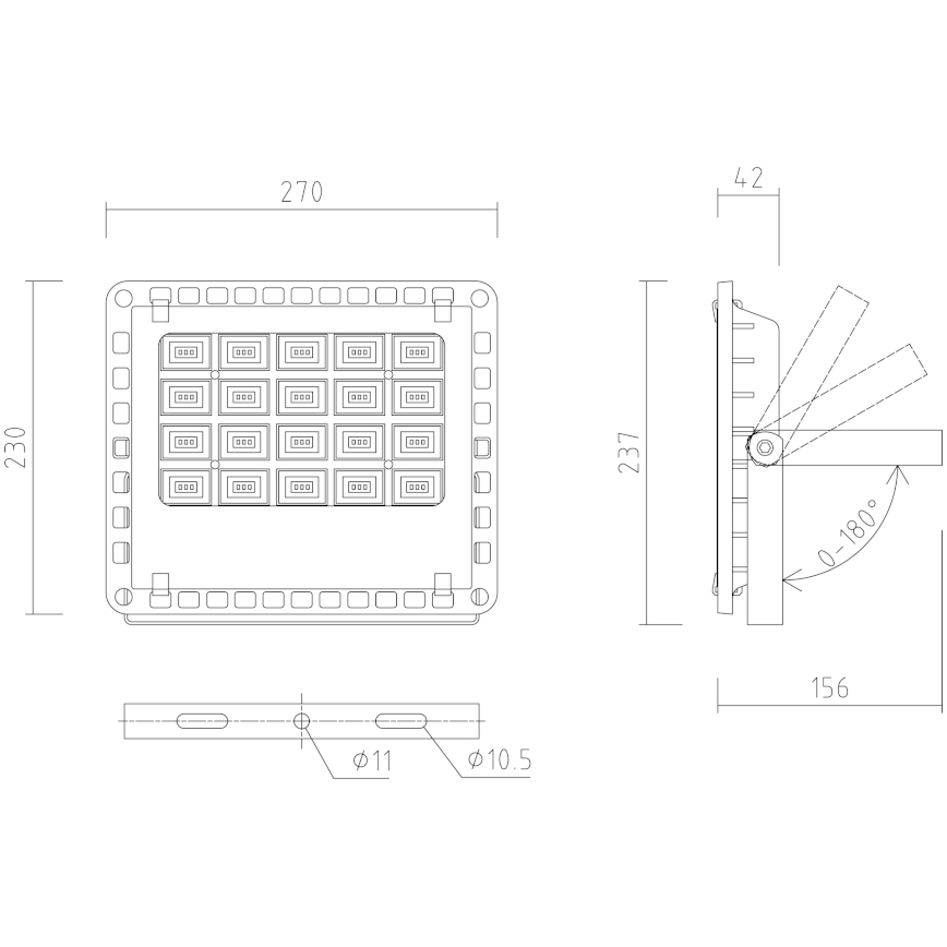 APLED - Spolj. LED flood lampa PRO LED/50W/230V IP66 5000lm 6000K