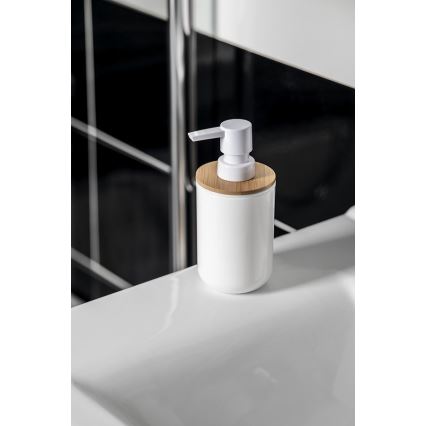 Aqualine - Dozator sapuna SNOW 350 ml bela/bambus