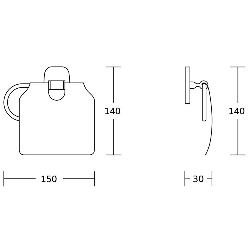 Aqualine - Držač toalet papira sa poklopcem RUMBA sjajni hrom
