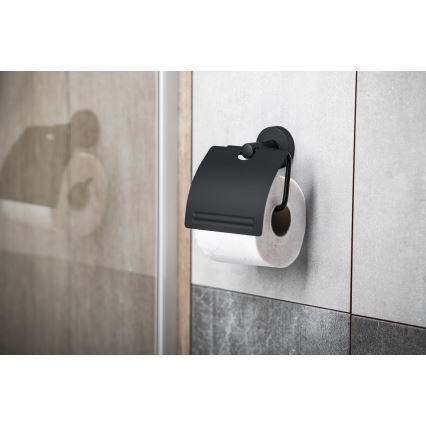 Aqualine - Držač toaletnog papira sa poklopcem SAMBA crni