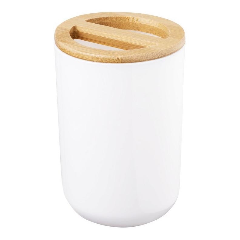 Aqualine - Držač za četkice za zube SNOW bela/bambus