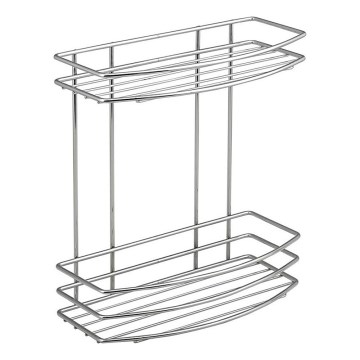 Aqualine - Dvostruka zidna polica za tuš CHROM LINE sjajni hrom