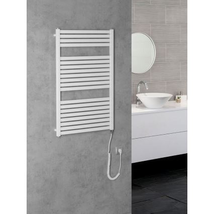 Aqualine - Električni radijator za kupatilo TONDI-E 400W/230V 97 cm beli ravan