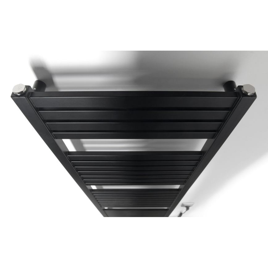 Aqualine - Kupatilski električni radijator TONDI-E 500W/230V, 133 cm, mat crna, ravan
