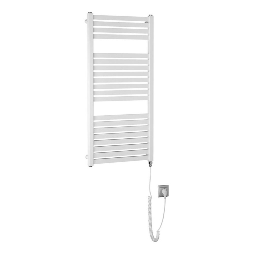 Aqualine - Električni radijator za kupatilo TONDI-E 300W/230V 97 cm, beo, ravan