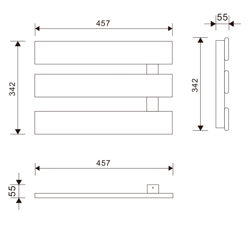 Aqualine - Električni sušač peškira ELVIS 50W/230V 34,2 cm, beli, desni