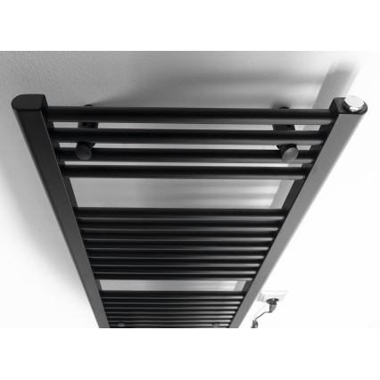 Aqualine - električni za kupatilo radijator DIRECT-E 300W/230V 96 cm matirana crno ravne