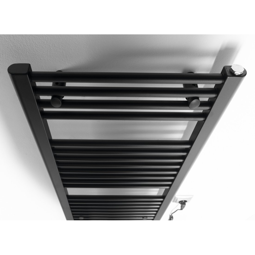 Aqualine - električni za kupatilo radijator DIRECT-E 300W/230V 96 cm matirana crno ravne