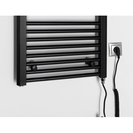 Aqualine - električni za kupatilo radijator DIRECT-E 300W/230V 96 cm matirana crno ravne
