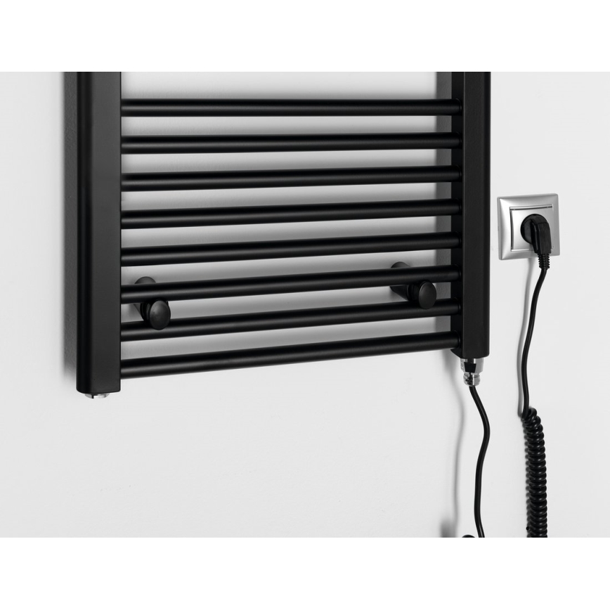 Aqualine - električni za kupatilo radijator DIRECT-E 300W/230V 96 cm matirana crno ravne