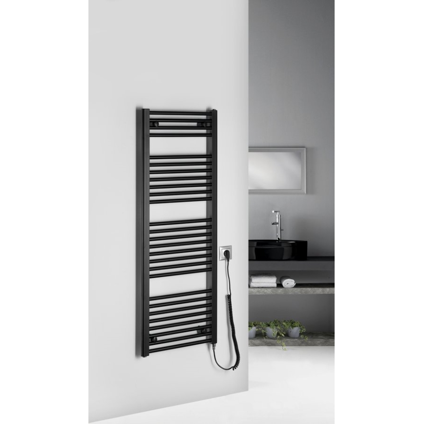 Aqualine - električni za kupatilo radijator DIRECT-E 400W/230V 132 cm matirana crno pravi