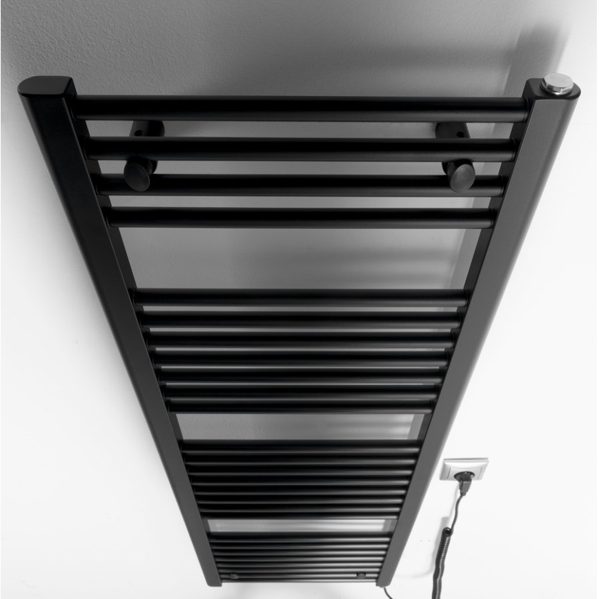 Aqualine - električni za kupatilo radijator DIRECT-E 400W/230V 132 cm matirana crno pravi