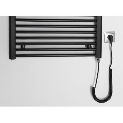 Aqualine - električni za kupatilo radijator DIRECT-E 400W/230V 96 cm matirana crno ravne