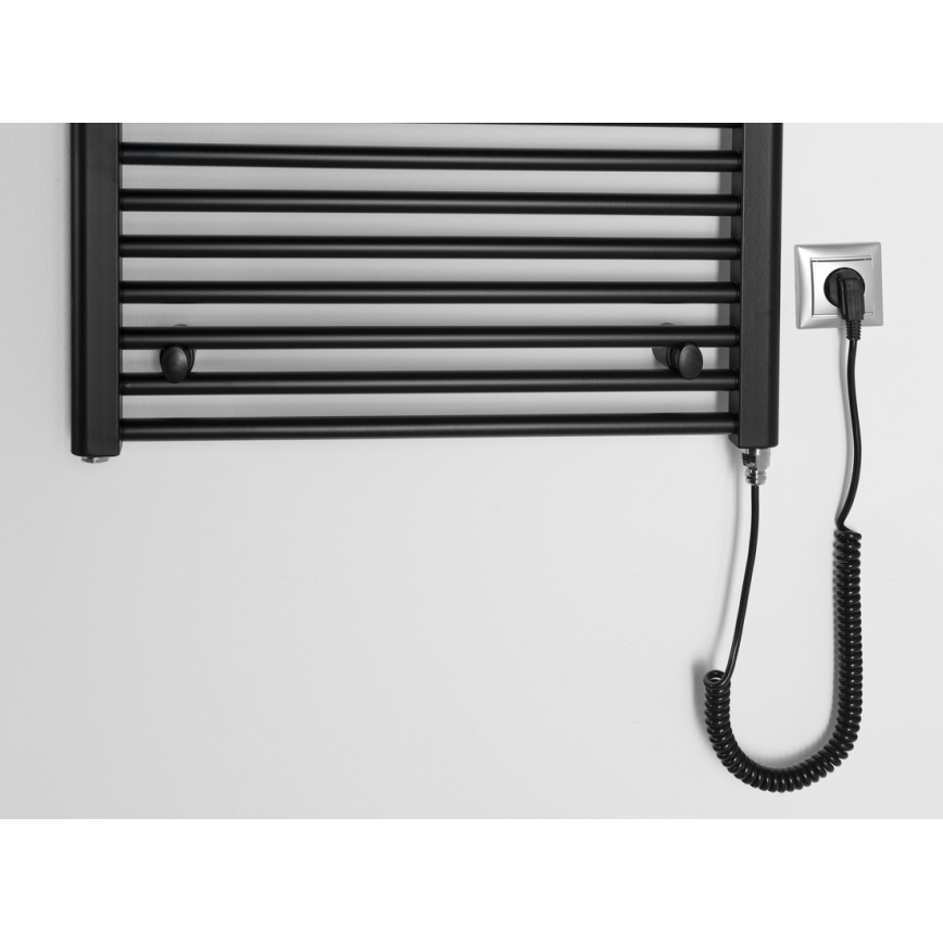 Aqualine - električni za kupatilo radijator DIRECT-E 400W/230V 96 cm matirana crno ravne