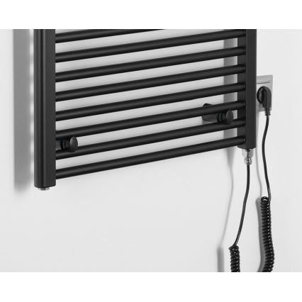 Aqualine - električni za kupatilo radijator DIRECT-E 600W/230V 132 cm matirana crno ravne
