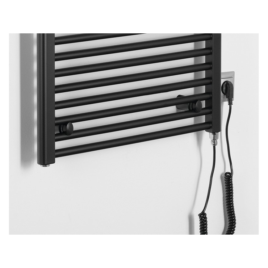Aqualine - električni za kupatilo radijator DIRECT-E 600W/230V 132 cm matirana crno ravne