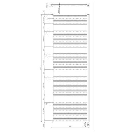 Aqualine - električni za kupatilo radijator DIRECT-E 800W/230V 168 cm matirana crno pravi