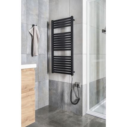 Aqualine - električni za kupatilo radijator TONDI-E 300W/230V 97 cm matirana crno uglast