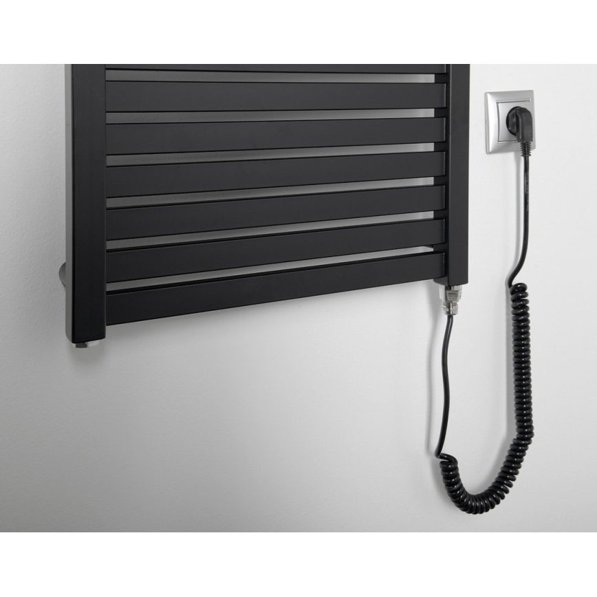Aqualine - električni za kupatilo radijator TONDI-E 500W/230V 133 cm matirana crno pravi