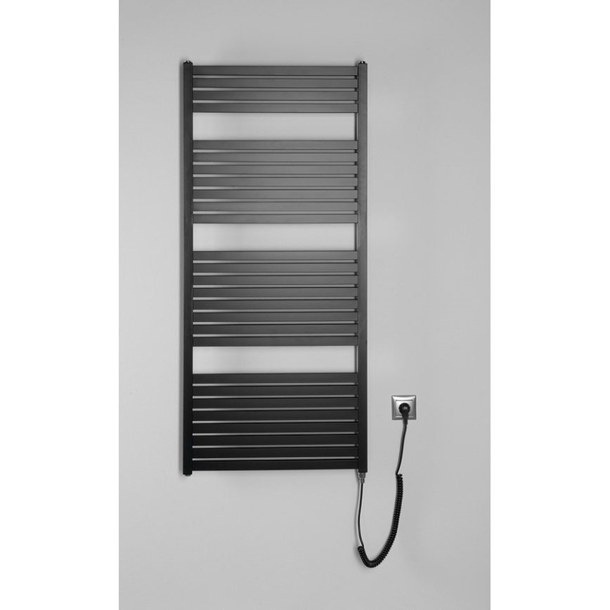 Aqualine - električni za kupatilo radijator TONDI-E 600W/230V 133 cm matirana crno pravi