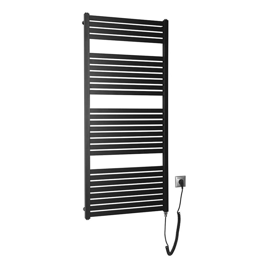 Aqualine - električni za kupatilo radijator TONDI-E 600W/230V 133 cm matirana crno pravi