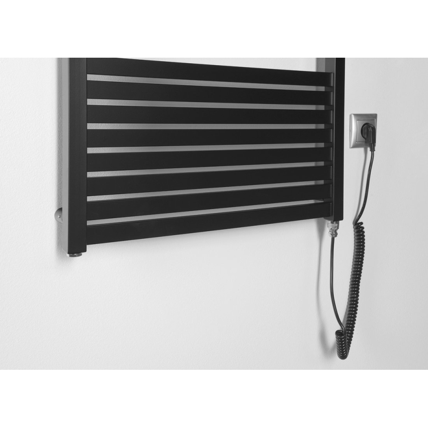 Aqualine - električni za kupatilo radijator TONDI-E 800W/230V 169 cm matirana crno pravi