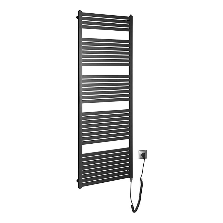 Aqualine - električni za kupatilo radijator TONDI-E 800W/230V 169 cm matirana crno pravi