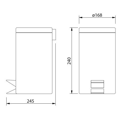 Aqualine - Kanta za smeće SIMPLE LINE 3 l mat bela
