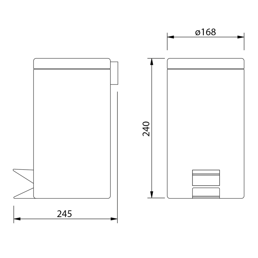 Aqualine - Kanta za smeće SIMPLE LINE 3 l mat bela