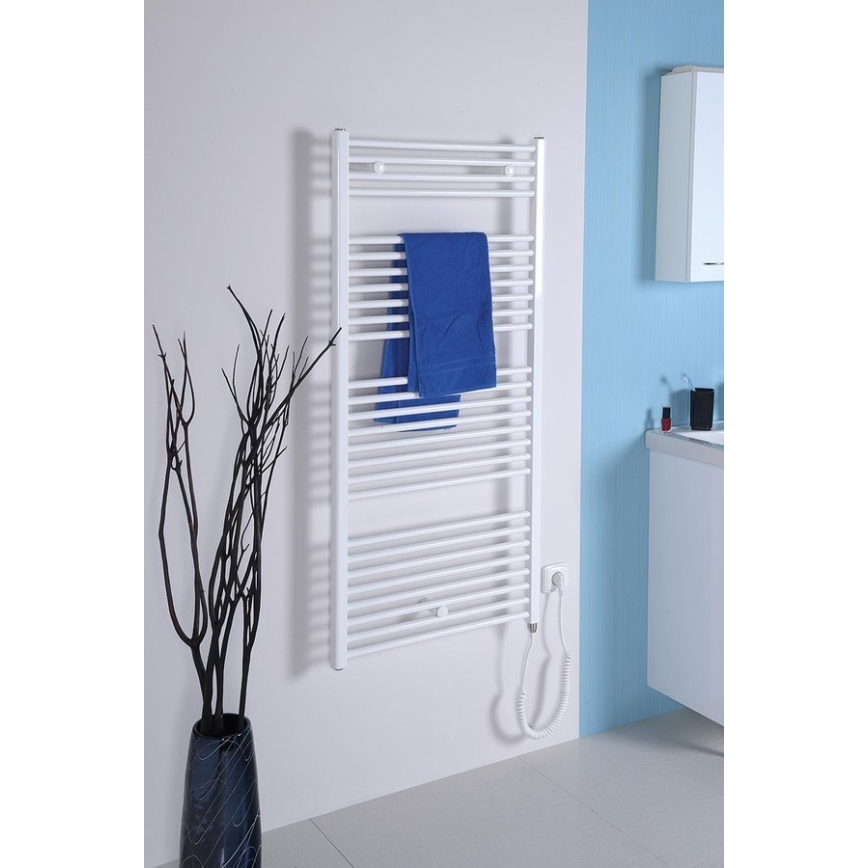 Aqualine - Kupatilski električni radijator DIRECT-E 600W/230V 132 cm beo ravan