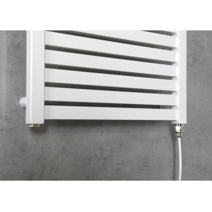 Aqualine - Električni radijator za kupatilo TONDI-E 300W/230V 97 cm, beo, ravan
