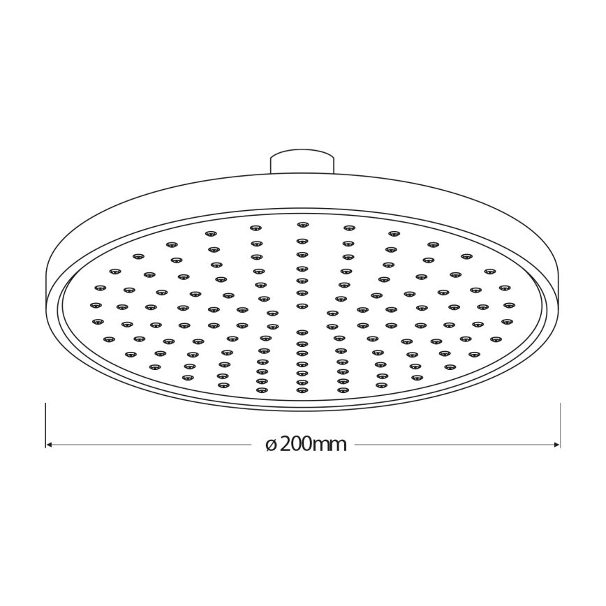 Aqualine - Nadglavni tuš pr. 20 cm matirana crno