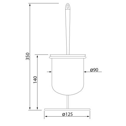 Aqualine - Samostojeća WC četka SIMPLE LINE bela/sjajni krom