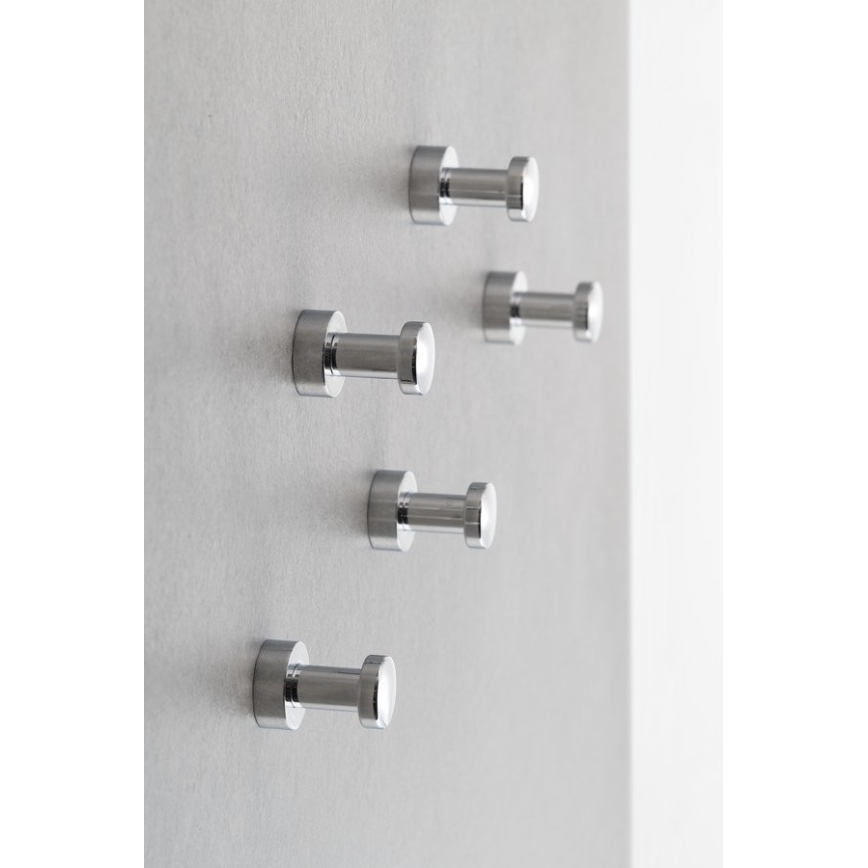 Aqualine - Set od 5 zidnih kukica SAMBA, sjajni hrom