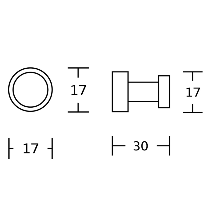 Aqualine - Set od 5 zidnih kukica SAMBA, sjajni hrom