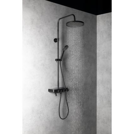 Aqualine - Set za tuširanje sa mešalicom i dodatnom mini slavinom FARRAO matirana crno