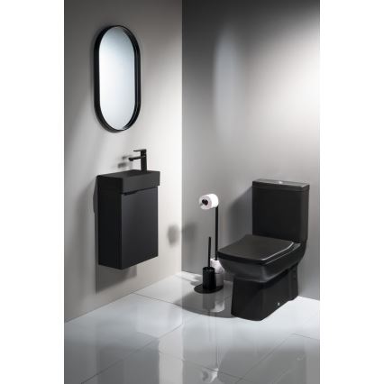 Aqualine - Stalak za toalet papir i WC četku SAMBA crno