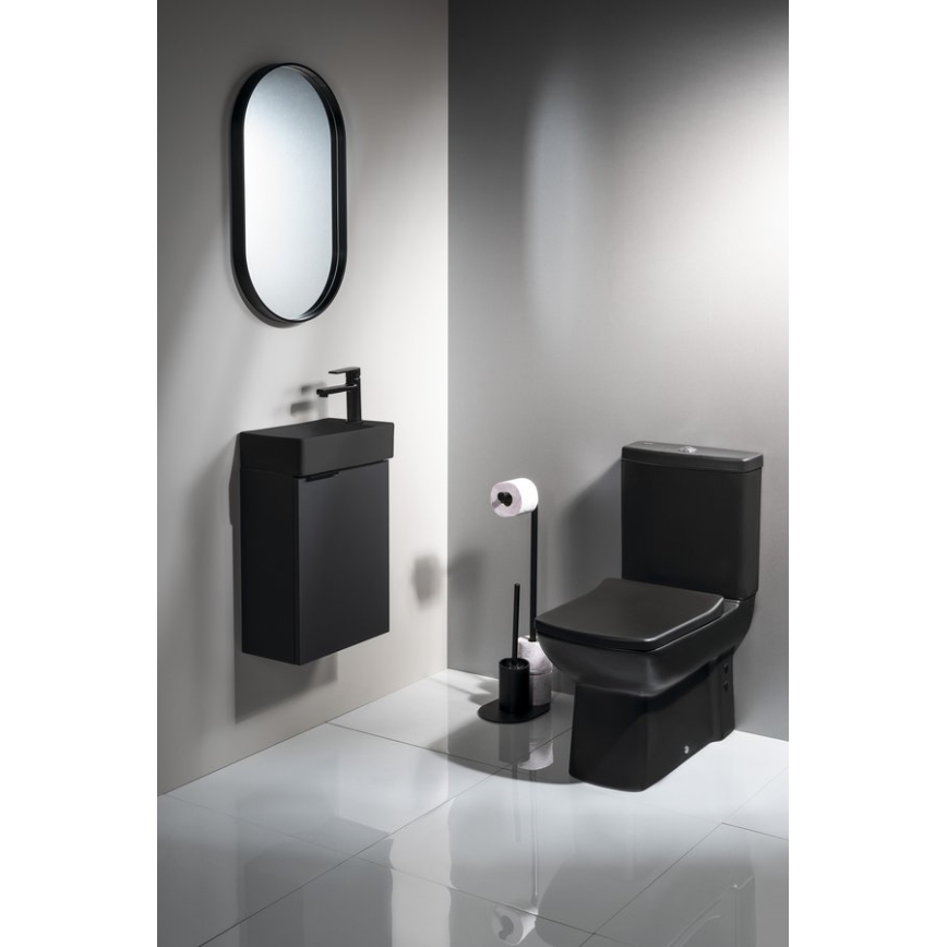 Aqualine - Stalak za toalet papir i WC četku SAMBA crno