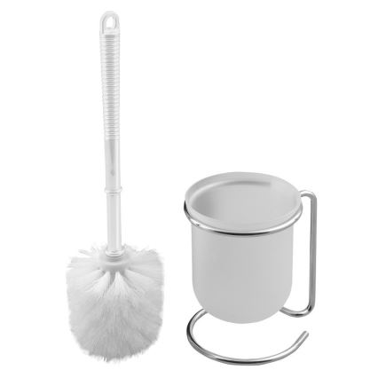 Aqualine - Stojeća WC četka SIMPLE LINE, bela/sjajni hrom