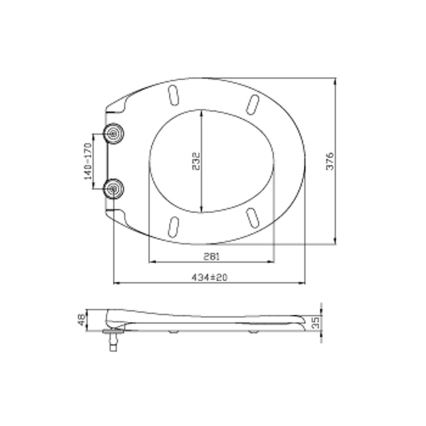 Aqualine - Toaletna daska SOFIA sa SoftClose prigušiva, bela