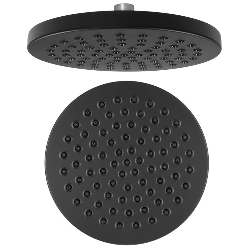 Aqualine - Tuš glava prečnika 20 cm, mat crne boje