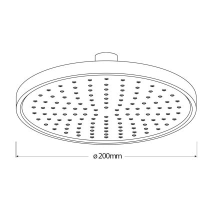 Aqualine - Tuš glava prečnika 20 cm, mat crne boje