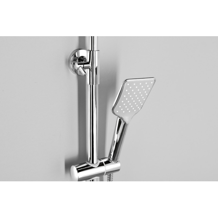 Aqualine - Tuš komplet sa baterijom FACTOR u sjajnom hromiranom izdanju