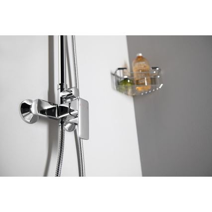 Aqualine - Tuš komplet sa baterijom FACTOR u sjajnom hromiranom izdanju