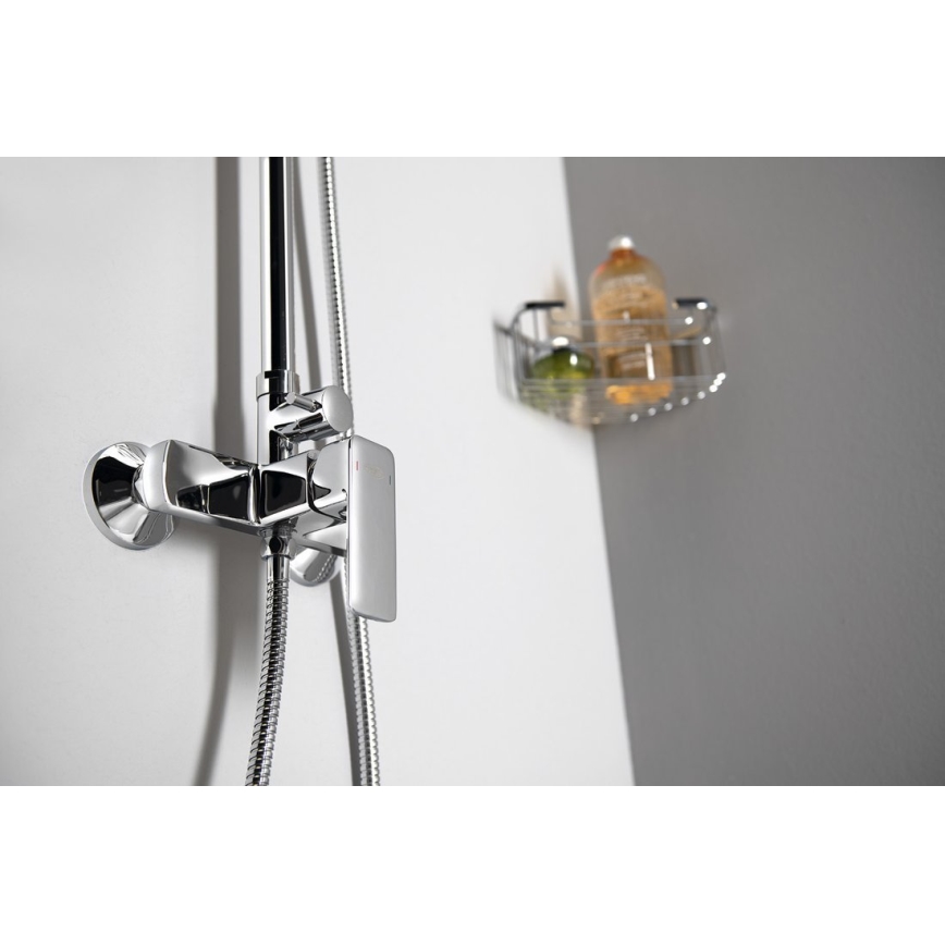 Aqualine - Tuš komplet sa baterijom FACTOR u sjajnom hromiranom izdanju