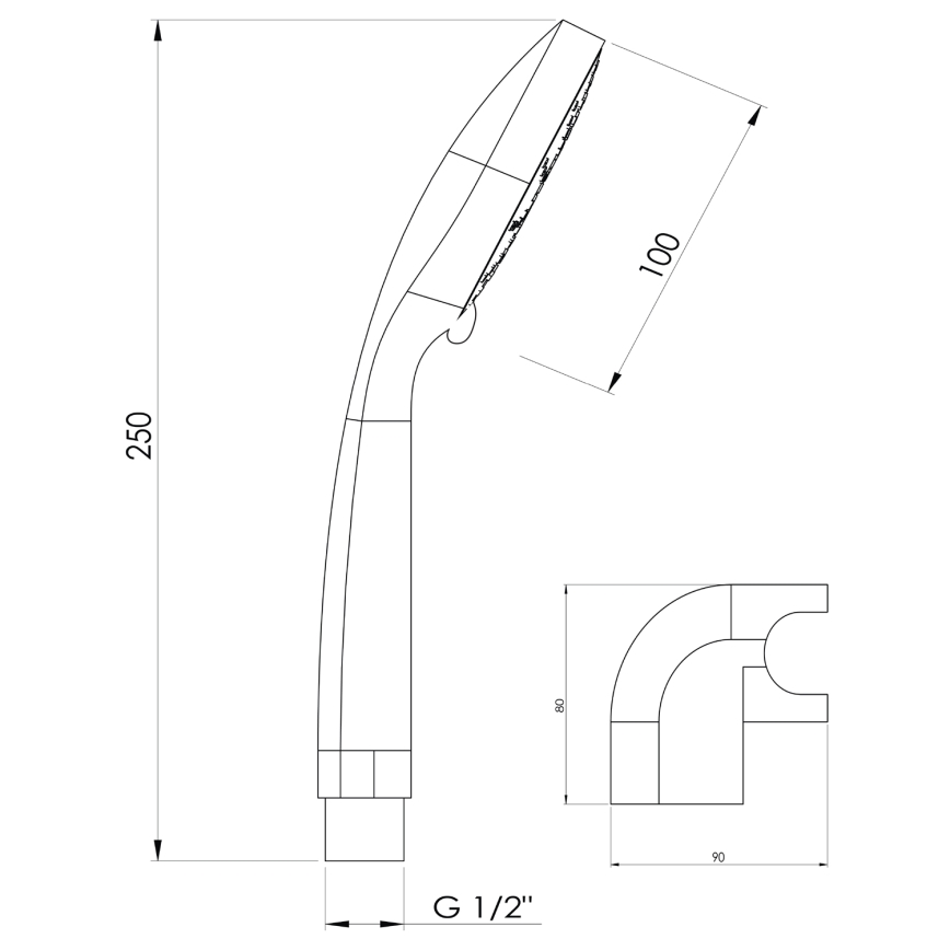 Aqualine - Tuš set ERICA, sjajni hrom