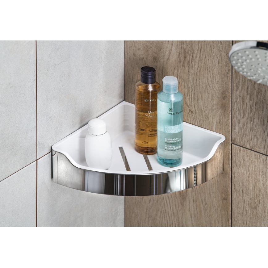 Aqualine - Ugaona polica za tuš SAMBA 21,8x30 cm sjajni hrom