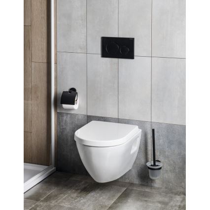 Aqualine - Zidna WC četka SAMBA mlečno Staklo/matirana crno
