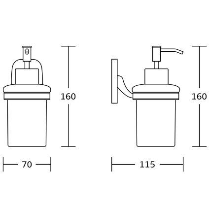 Aqualine - Zidni dozator sapuna RUMBA 160 ml mlečno staklo/sjajni hrom